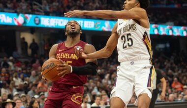 Donovan Mitchell and Sam Merrill propel Cavaliers to 141-118 victory over Pelicans