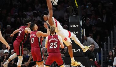 Barnes scores 27, Raptors ease past reeling Heat 112-91. It's Miami's 9th loss in an 11-game span