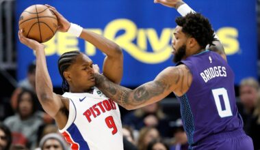 Cunningham has triple-double, Duren gets double-double to lead Pistons to 112-86 win over Hornets