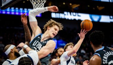 Utah Jazz forward Lauri Markkanen (23)...