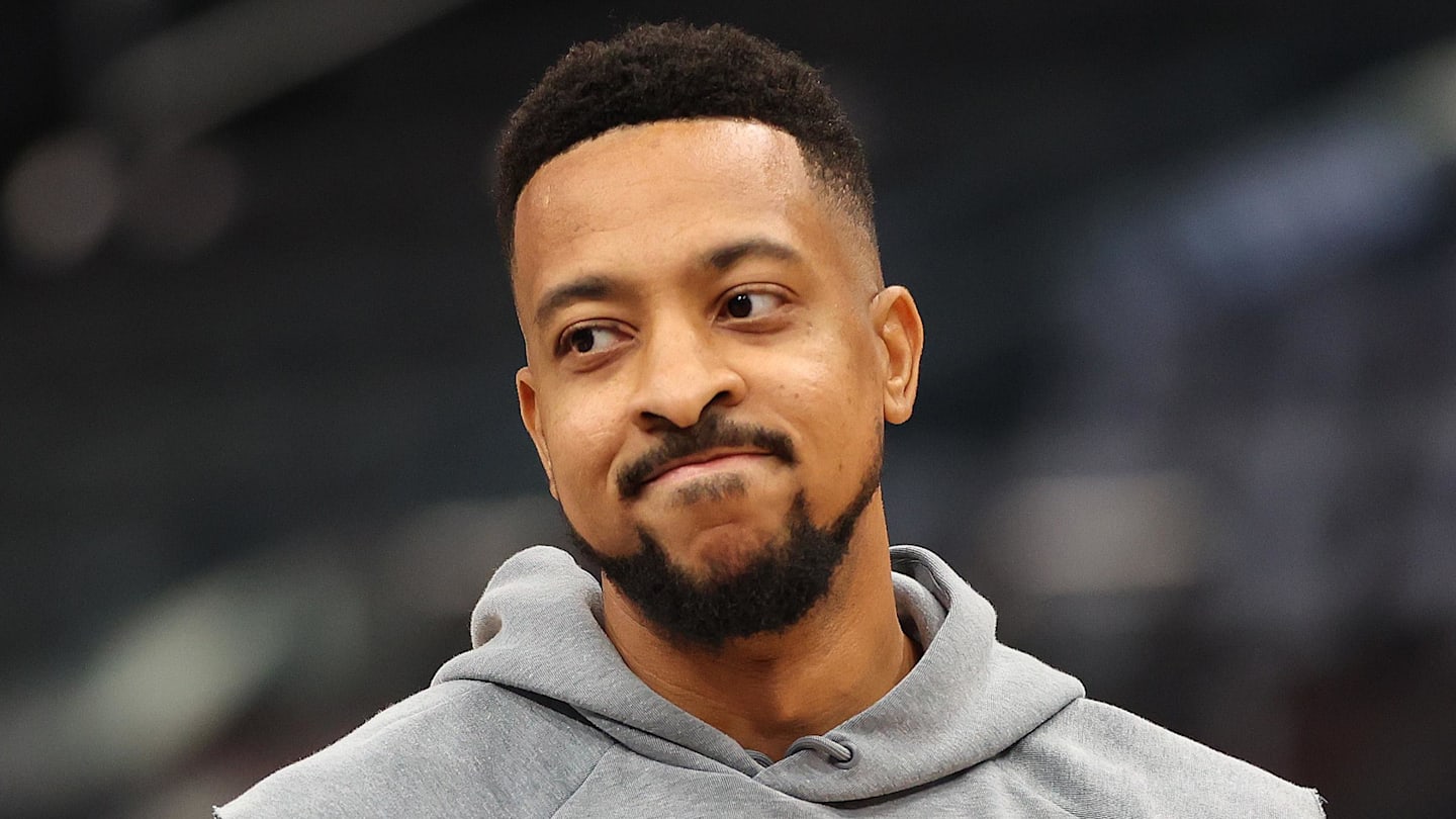 Jan 6, 2026; Washington, District of Columbia, USA; Washington Wizards guard CJ McCollum (3) looks on before a game against the Orlando Magic at Capital One Arena. Mandatory Credit: Daniel Kucin Jr.-Imagn Images