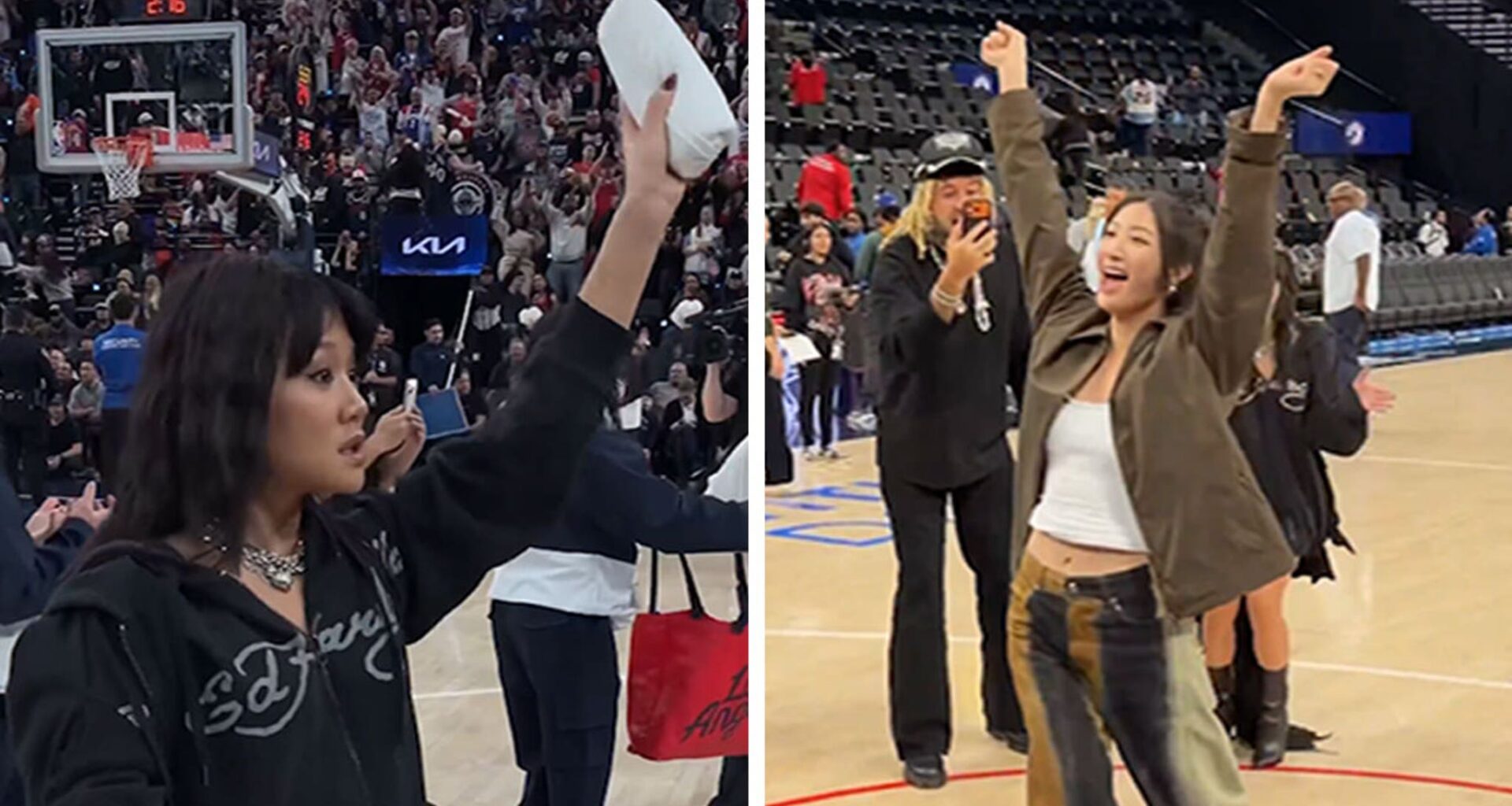 'KPop Demon Hunters' Singers EJAE, Rei Ami Throw Shirts, Shoot Hoops At Clippers Game