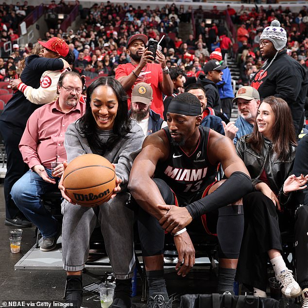 WNBA star A'Ja Wilson had a courtside seat as she hoped to see boyfriend Bam Adebayo play
