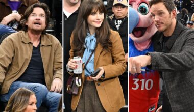 Chris Pratt, Jason Bateman, Zooey Deschanel watch Lakers vs. Clippers