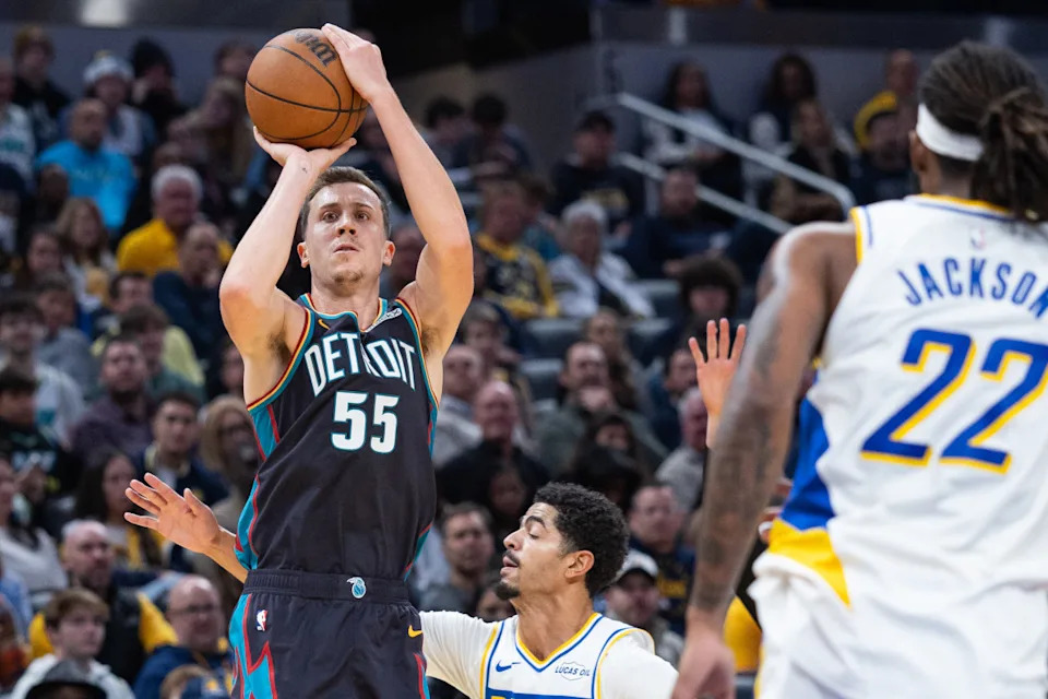 Detroit Pistons forward Duncan Robinson (55)Trevor Ruszkowski-Imagn Images