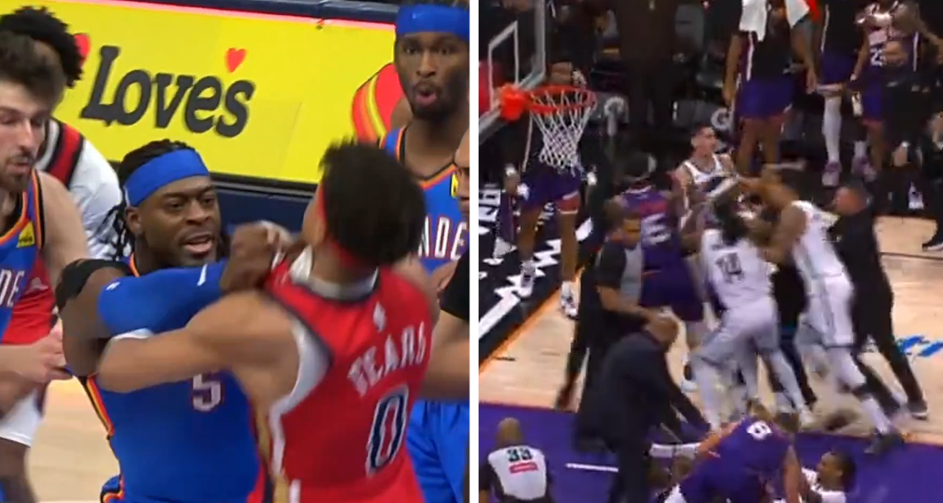Fights Break Out in Thunder, Suns Games During Wild Night Of NBA Action