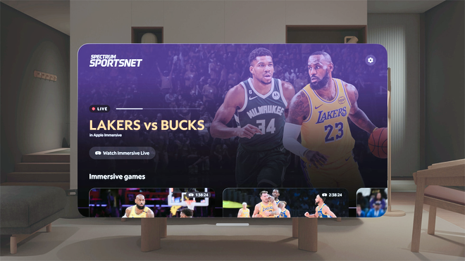 Los Angeles Lakers games on Spectrum Front Row in Apple Immersive tip off January 9th