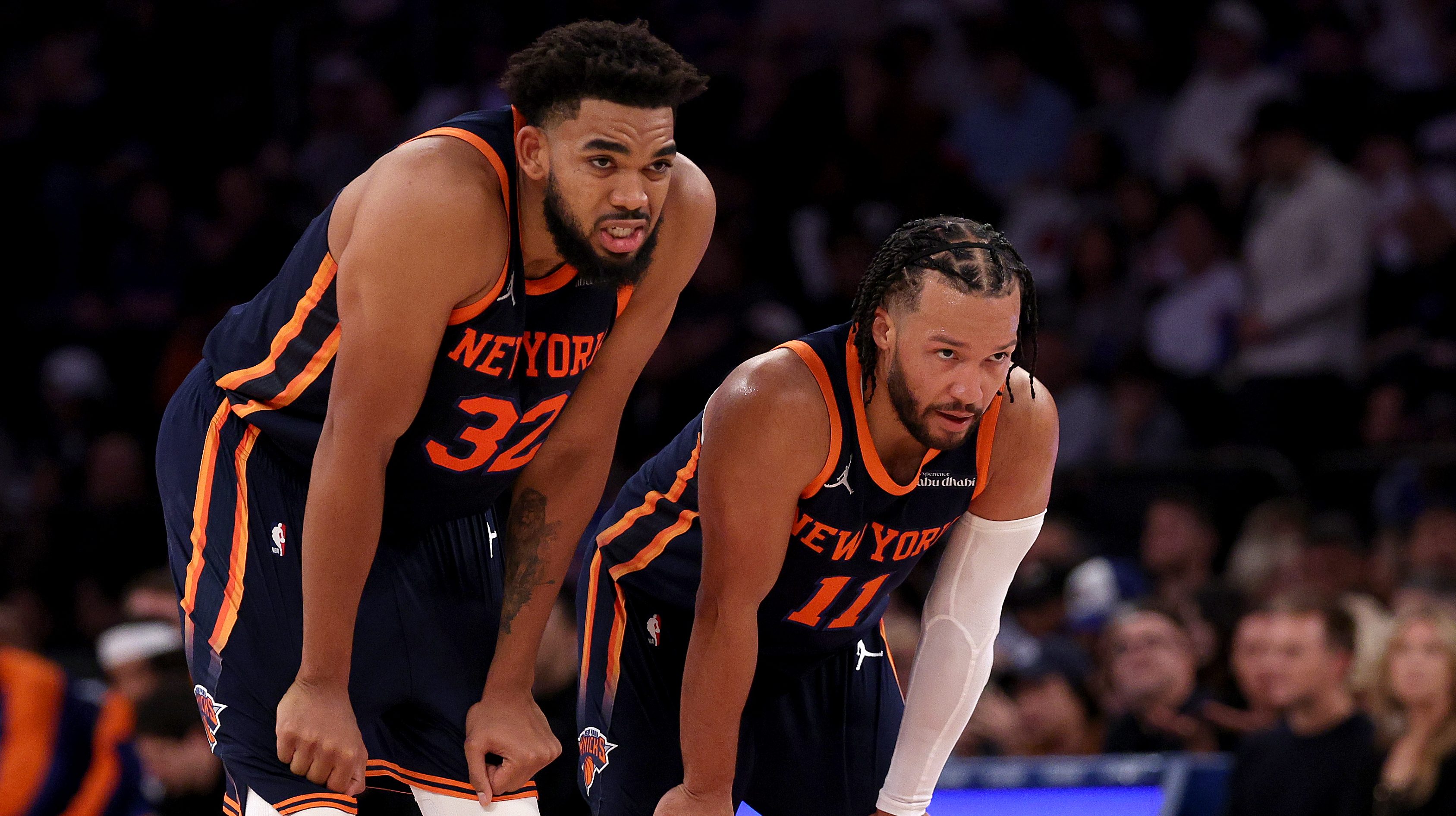 Jalen Brunson, Karl-Anthony Towns, New York Knicks, James Dolan, Knicks fourth-straight loss, Knicks Giannis trade rumors, Knicks news, Knicks Pistons game