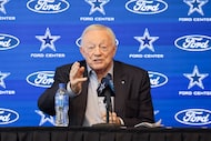 Dallas Cowboys owner Jerry Jones speaks during end-of-season news conference, on Wednesday,...