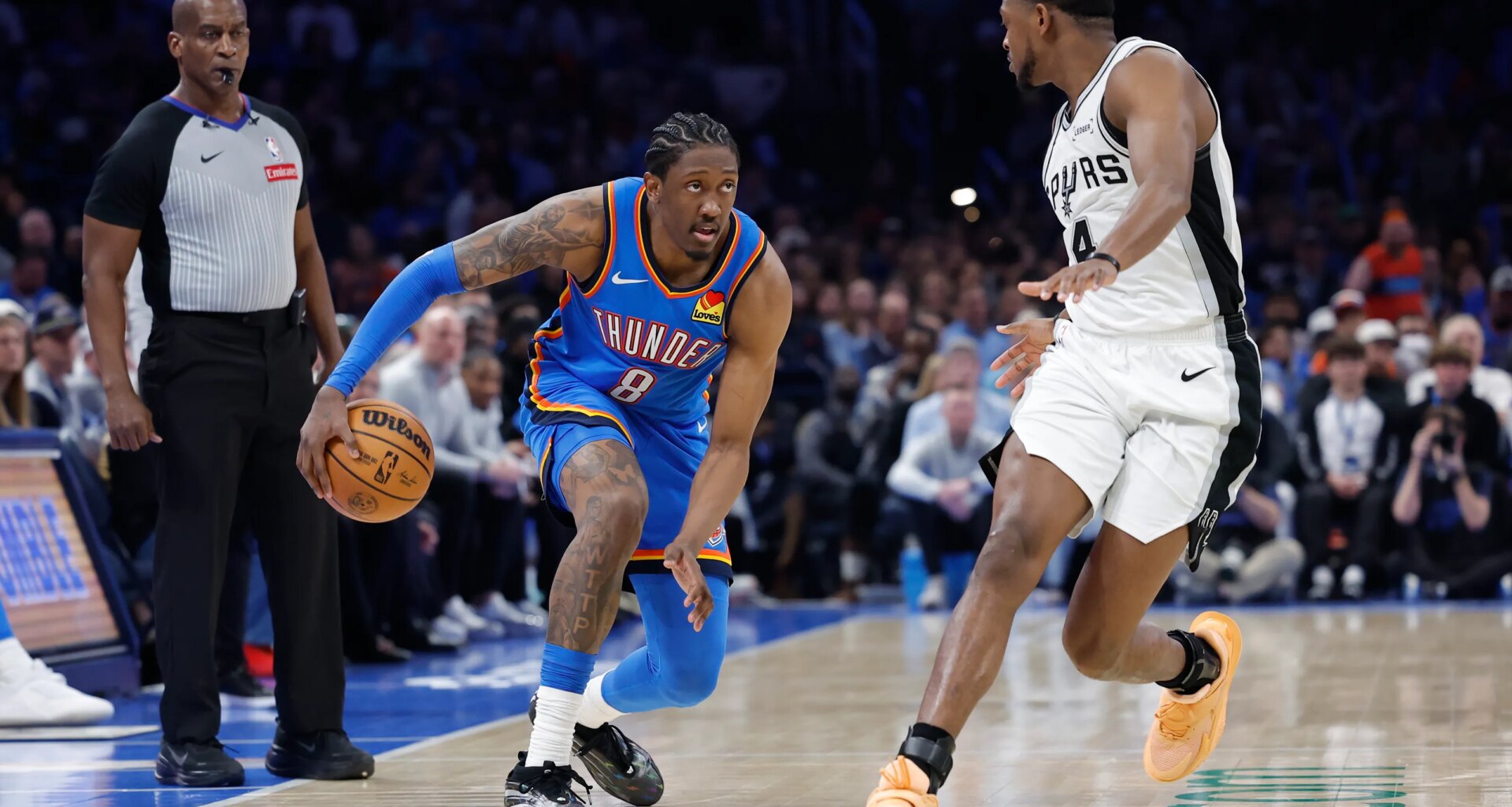 Jalen Williams weighs in on Thunder-Spurs rivalry: 'I don't really care'