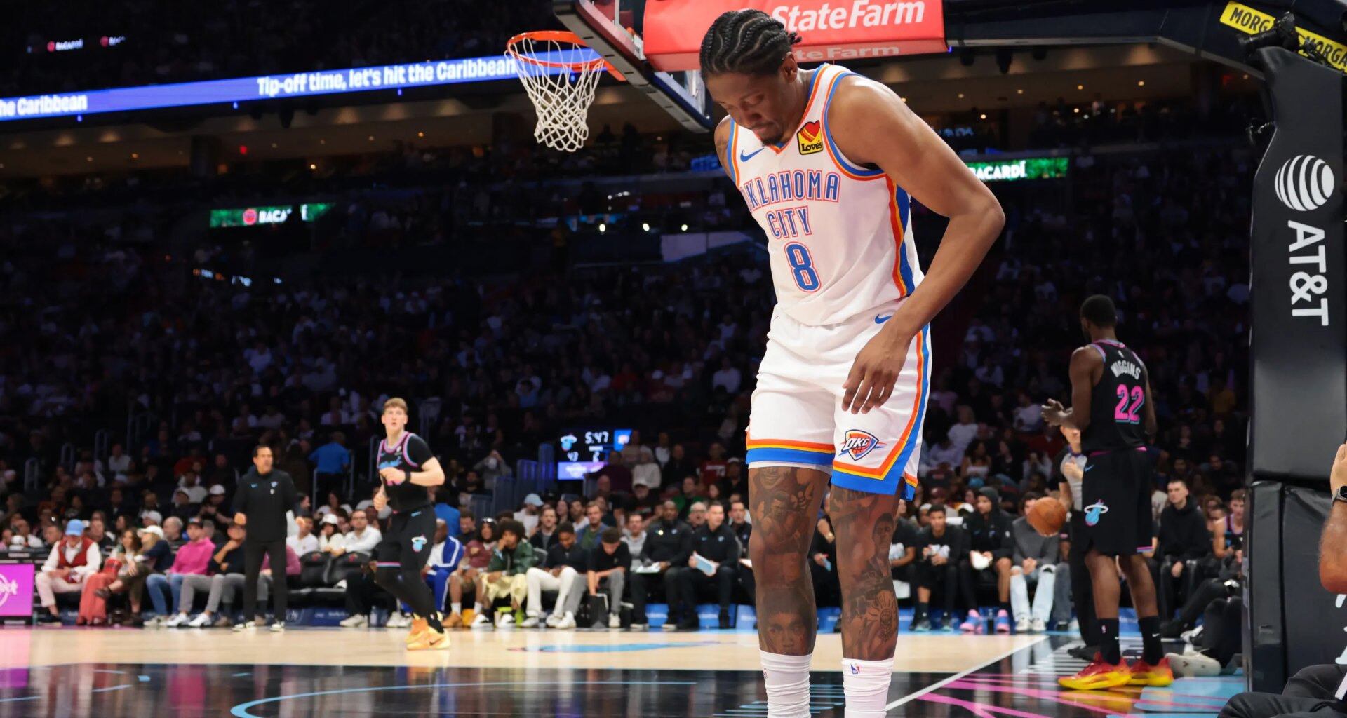 Williams' injury clouds Thunder in 122-120 loss to Heat