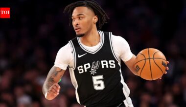 Stephon Castle causes unexpected delay as warmup session goes wrong ahead of San Antonio Spurs and Houston Rockets clash | NBA News