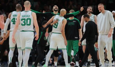 Derrick White gives an update on Jayson Tatum's rehab for a Celtics return