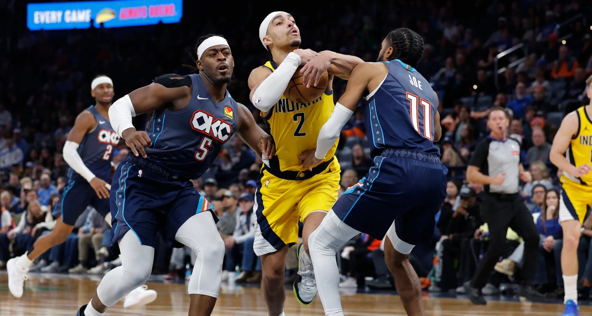 Andrew Nembhard serves 'revenge' in Thunder's loss to Pacers