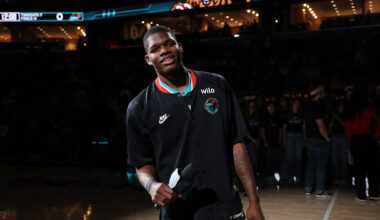 MEMPHIS, TN - DECEMBER 20: Cedric Coward #23 of the Memphis Grizzlies smiles before the game against the Washington Wizards on December 20, 2025 at FedExForum in Memphis, Tennessee. NOTE TO USER: User expressly acknowledges and agrees that, by downloading and or using this photograph, User is consenting to the terms and conditions of the Getty Images License Agreement. Mandatory Copyright Notice: Copyright 2025 NBAE (Photo by Joe Murphy/NBAE via Getty Images)
