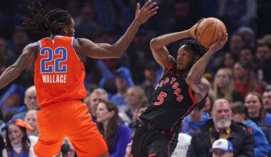 Quickley posts 23 points and 11 rebounds to lead Raptors past Thunder 103-101 in 4th straight win