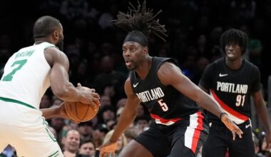 Blazers guard Jrue Holiday gets champion's welcome in return to Boston to face Celtics