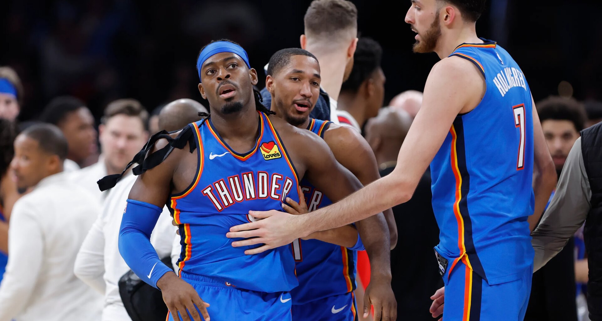 OKC Thunder react to Lu Dort, Jeremiah Fears postgame fight