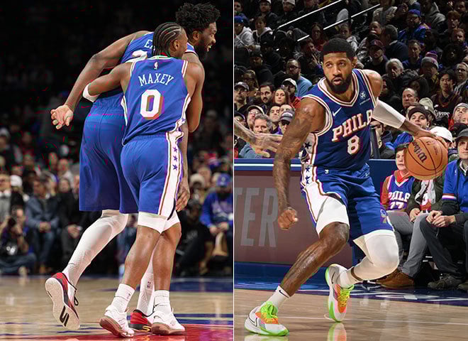 Joel Embiid, Tyrese Maxey, Paul George