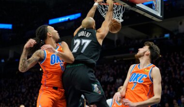 Best images from Thunder's 123-111 loss to Timberwolves