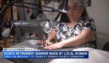 NBA news: Derrick Rose's Chicago Bulls jersey retirement banner made by local woman Maria Estela Parra