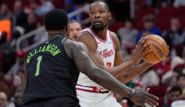 Durant passes Nowitzki for 6th place on NBA career scoring list as Rockets beat Pelicans 119-110