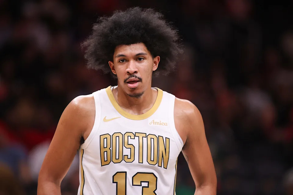 Jan 17, 2026; Atlanta, Georgia, USA; Boston Celtics guard Ron Harper Jr. (13) in action against the Atlanta Hawks in the fourth quarter at State Farm Arena. Mandatory Credit: Brett Davis-Imagn Images