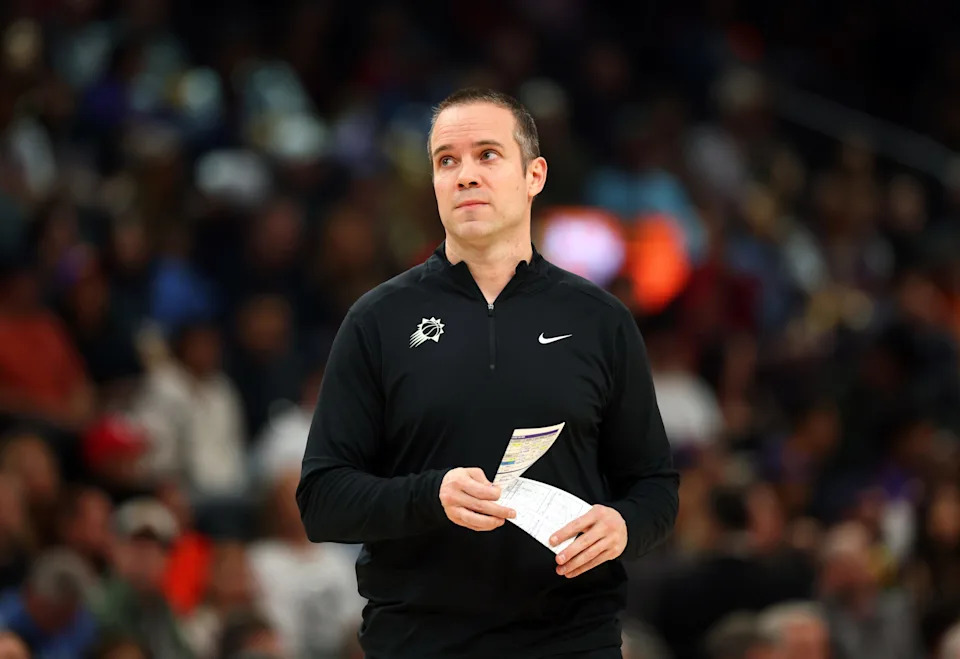 Phoenix Suns head coach Jordan Ott against the Miami Heat in the first half at Mortgage Matchup Center in Phoenix on Jan. 25, 2026.