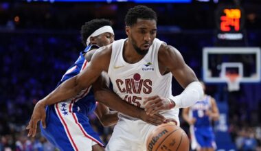 Mitchell has 35 points to power Cavs past 76ers 133-107 but Garland exits with foot injury | Sports