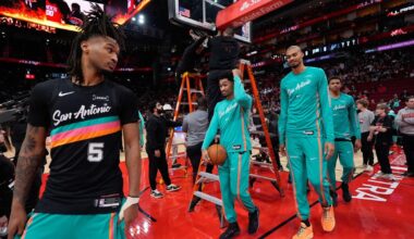 Start of Spurs-Rockets game delayed 22 minutes while a bent rim was replaced | National Sports