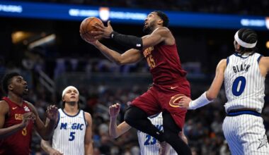 Donovan Mitchell scores 36 points in Cavaliers' 119-105 win over Magic |