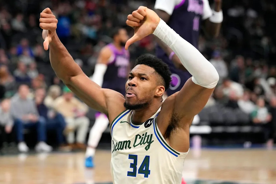 Patrick McDermott/Getty Giannis Antetokounmpo #34 of the Milwaukee Bucks.