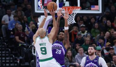 Celtics guard Derrick White put up a career-high 7 blocks vs. Jazz