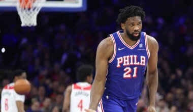 Joel Embiid reacts to Sixers finally being fully healthy vs. Wizards