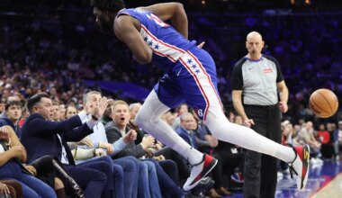 Joel Embiid talks diving into crowd, health after Sixers fall to Cavs