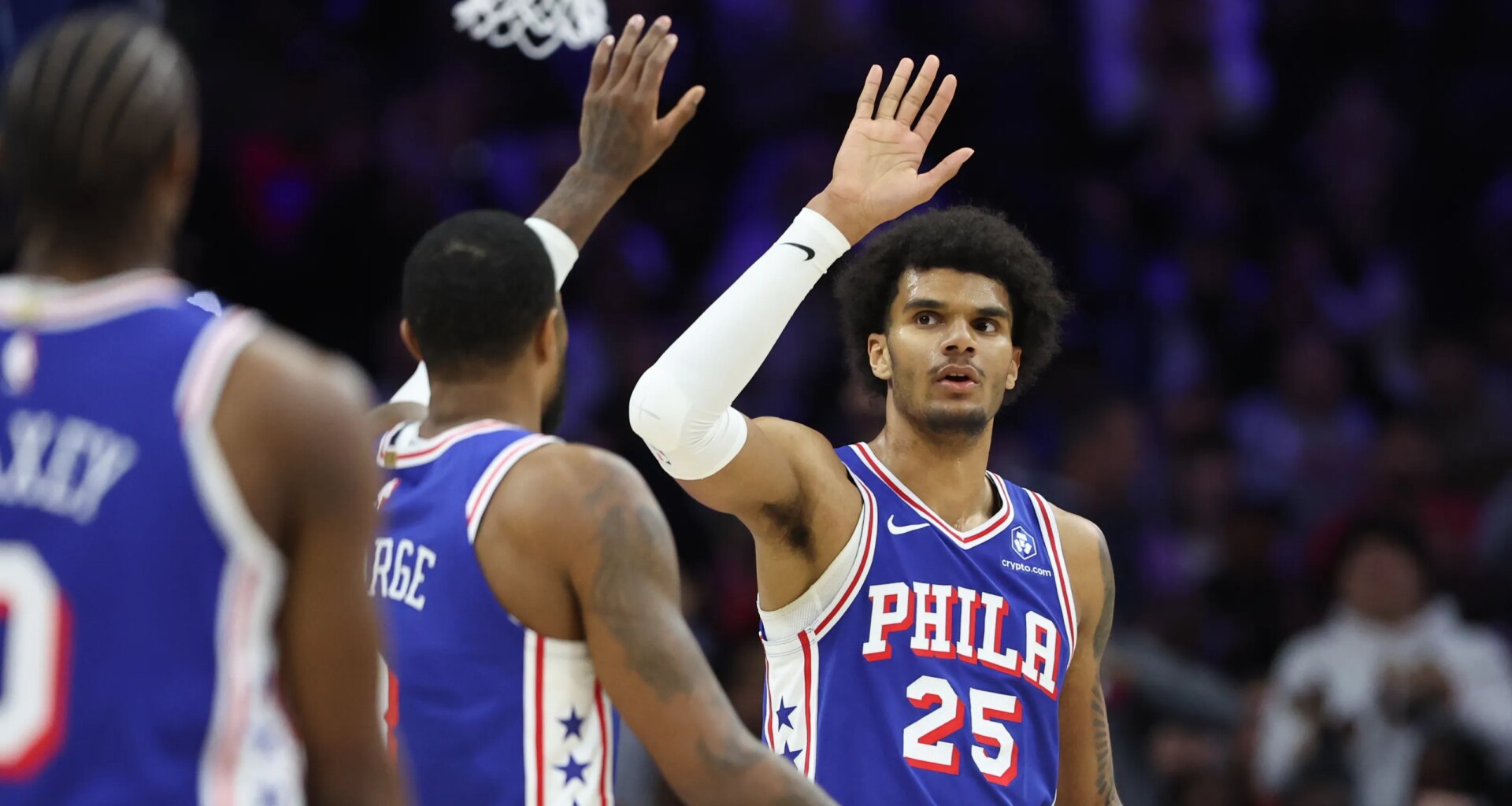 Big man Dominick Barlow reacts to coming off the bench now for Sixers