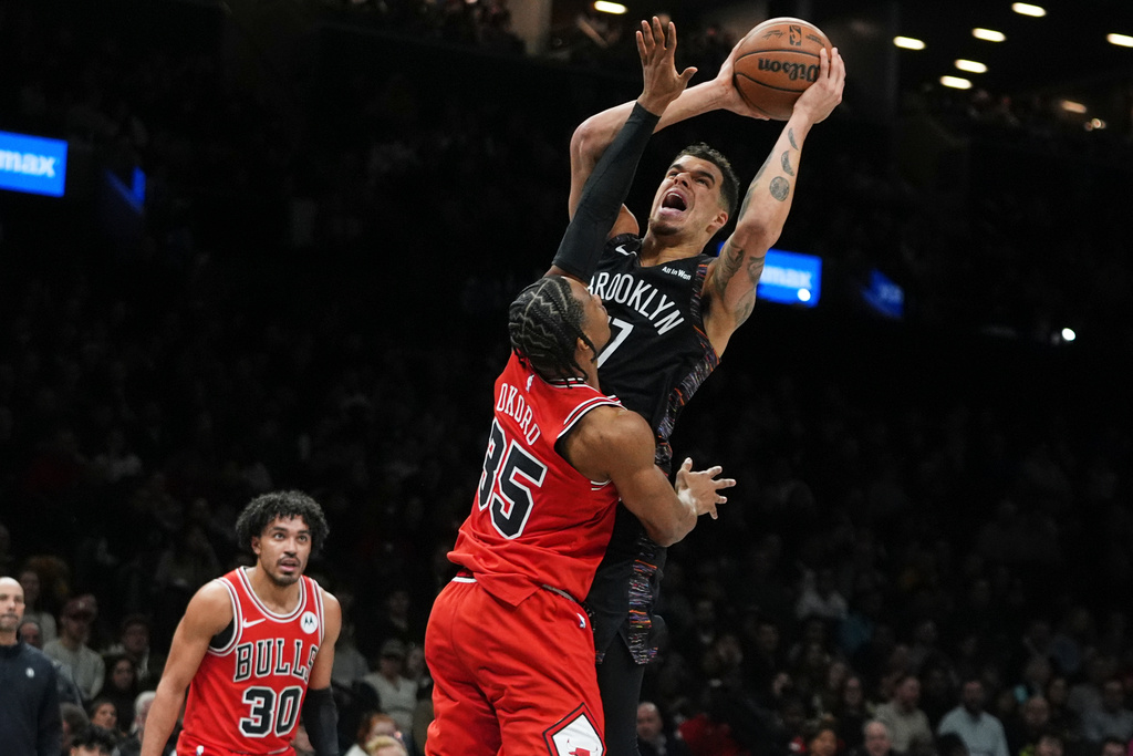 Nets beat Bulls 112-109 to end five-game slide