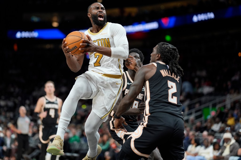 Jaylen Brown, Sam Hauser turn in monster performances as Celtics rout Hawks