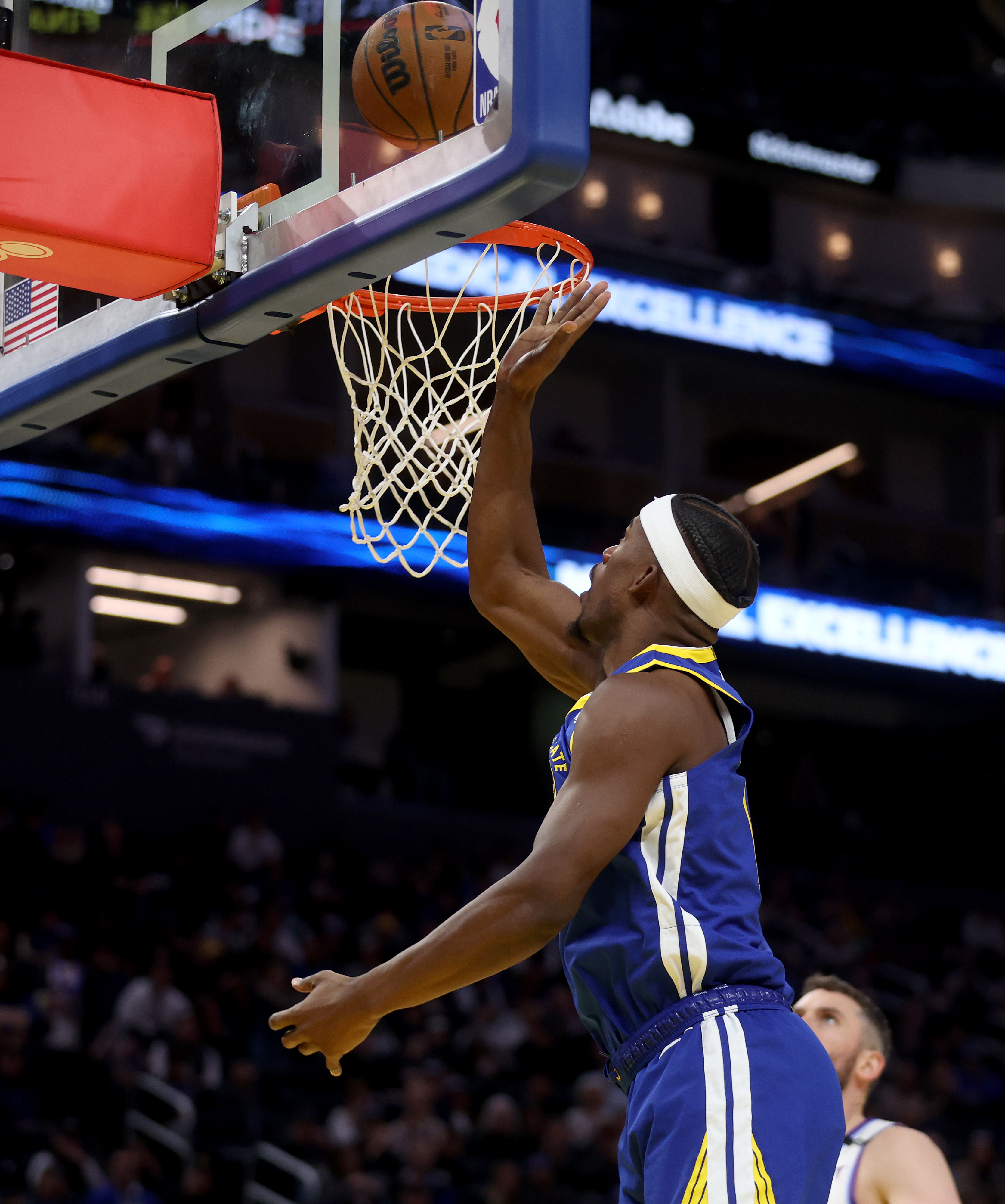 Golden State Warriors’ Jimmy Butler III #10 shoots a layup...