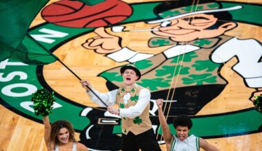 Celtics mascot Lucky the Leprechaun has had plenty to cheer this season.