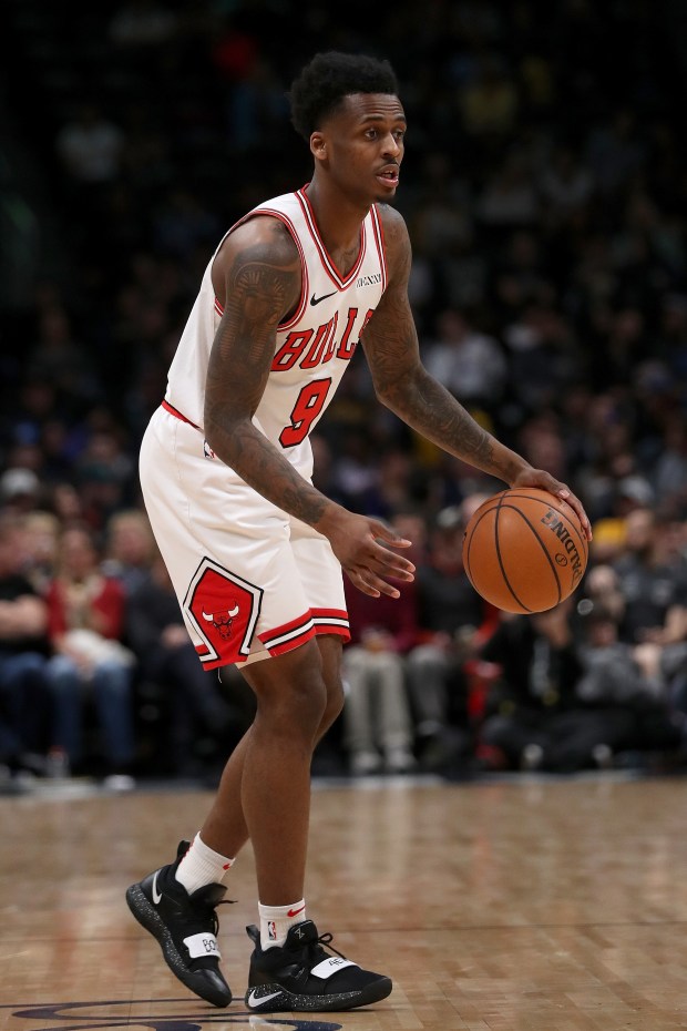 Antonio Blakeney of the Chicago Bulls plays the Denver Nuggets at the Pepsi Center on January 17, 2019 in Denver, Colorado. (Photo by Matthew Stockman/Getty Images)