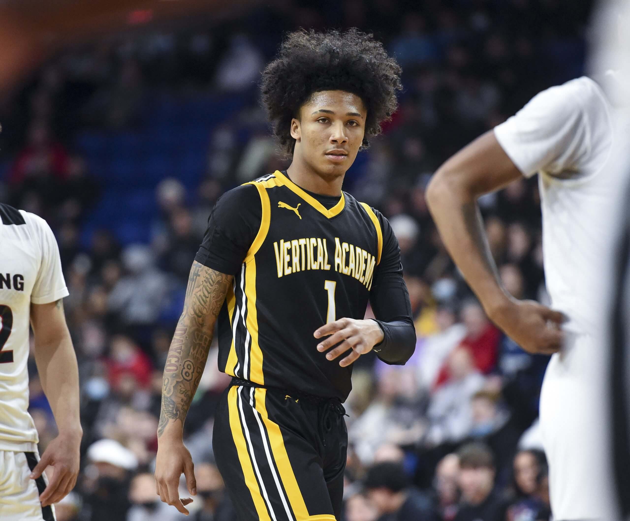 Mikey Williams playing basketball for the high school Vertical Academy