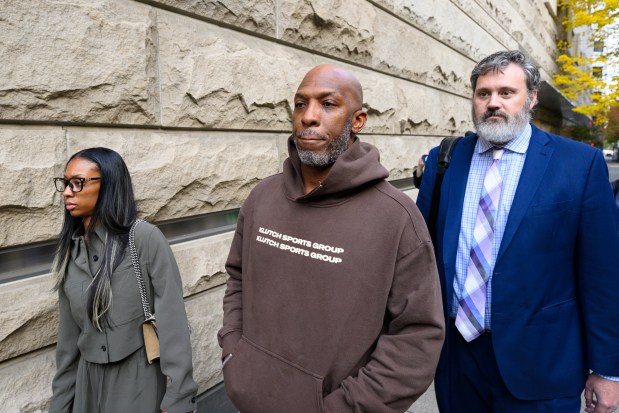 Portland Trailblazers head coach Chauncey Billups exits the Mark O. Hatfield United States Courthouse after his arraignment on October 23, 2025 in Portland, Oregon. (Photo by Mathieu Lewis-Rolland/Getty Images)