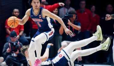 AP men’s college basketball Top 25: Arizona narrowly No. 1; Nebraska top 10 for first time since ’66