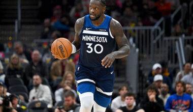 CLEVELAND, OHIO - JANUARY 10: Forward Julius Randle #30 of the Minnesota Timberwolves brings the ball up court during the third quarter against the Cleveland Cavaliers at Rocket Arena on January 10, 2026 in Cleveland, Ohio. The Cavaliers defeated the Timberwolves 146-134. NOTE TO USER: User expressly acknowledges and agrees that, by downloading and or using this photograph, User is consenting to the terms and conditions of the Getty Images License Agreement. (Photo by Jason Miller/Getty Images)