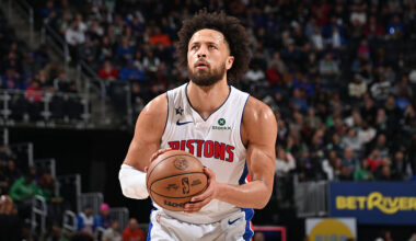 DETROIT, MI - JANUARY 19: Cade Cunningham #2 of the Detroit Pistons shoots a free throw during the game against the Boston Celtics on January 19, 2026 at Little Caesars Arena in Detroit, Michigan. NOTE TO USER: User expressly acknowledges and agrees that, by downloading and/or using this photograph, User is consenting to the terms and conditions of the Getty Images License Agreement. Mandatory Copyright Notice: Copyright 2026 NBAE (Photo by Chris Schwegler/NBAE via Getty Images)
