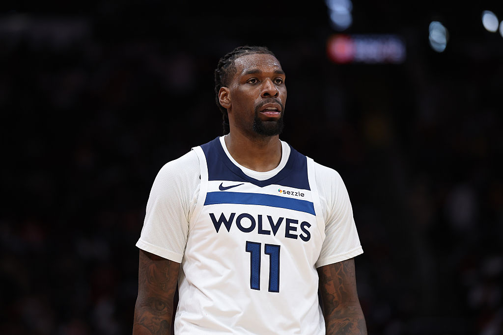 HOUSTON, TEXAS - JANUARY 16: Naz Reid #11 of the Minnesota Timberwolves looks on during the game against the Houston Rockets at Toyota Center on January 16, 2026 in Houston, Texas. User expressly acknowledges and agrees that, by downloading and or using this photograph, User is consenting to the terms and conditions of the Getty Images License Agreement. (Photo by Kenneth Richmond/Getty Images)