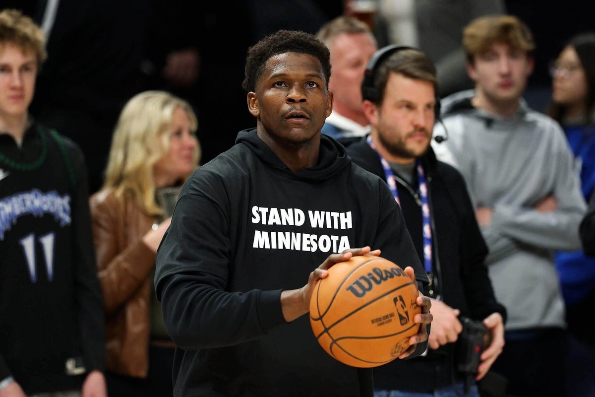 Timberwolves wear ‘We Stand With Minnesota’ shirts during pregame warmups