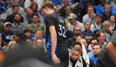 Cooper Flagg sprains an ankle and is ruled out after halftime as Mavs lose to Nuggets