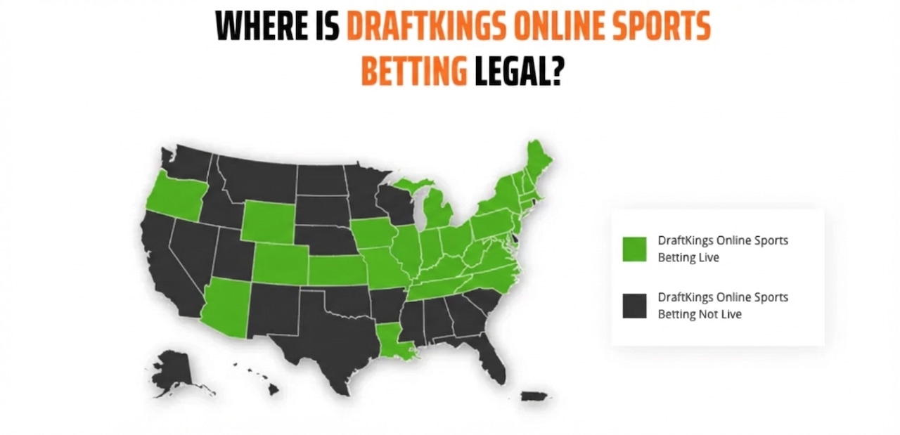 DraftKings Promo Code Legal States Map.